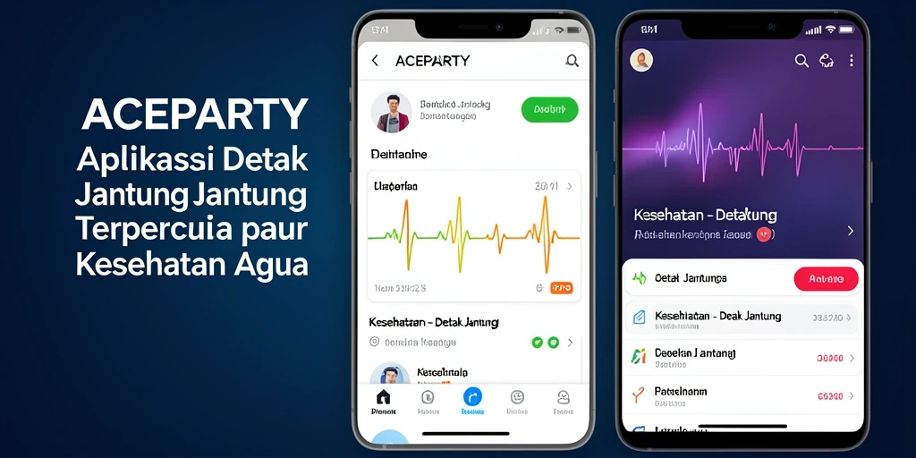 Tampilan utama ACEPARTY dengan grafik detak jantung yang informatif.