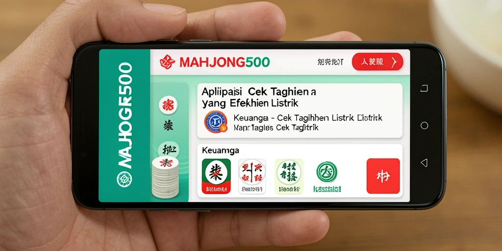 Tampilan antarmuka MAHJONG500 untuk Cek Tagihan Listrik