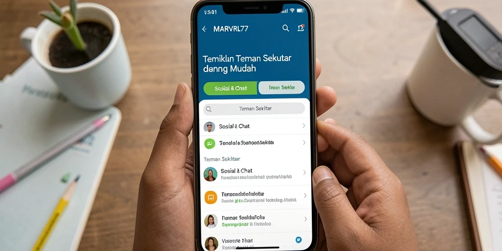 Tampilan antarmuka utama MARVRL77 untuk interaksi sosial.