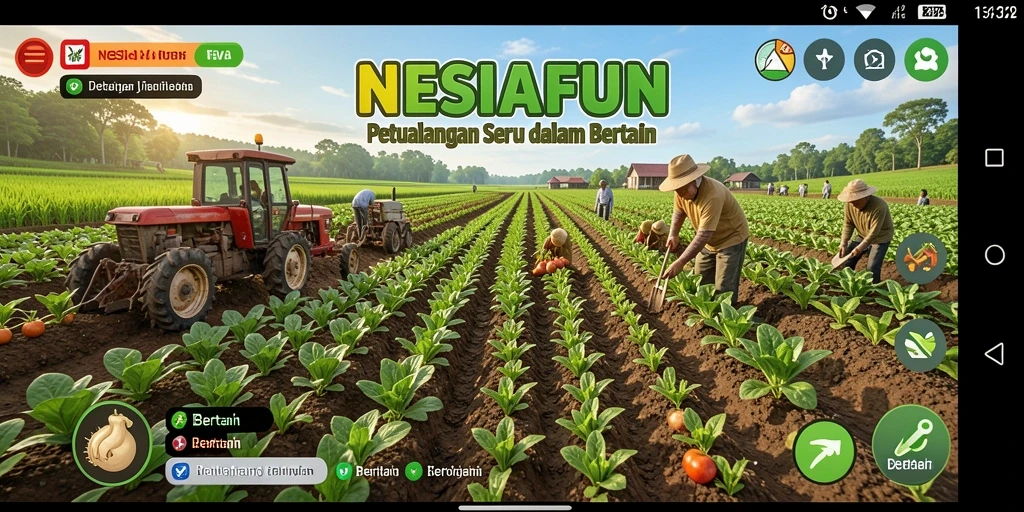 Tampilan antarmuka NESIAFUN yang menawan dan intuitif untuk bertani.