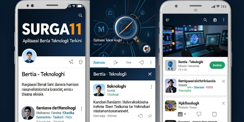 Antarmuka aplikasi SURGA11 yang menarik dan responsif.